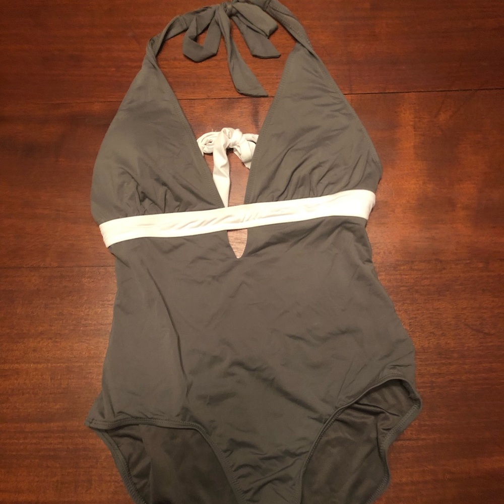 Anne Cole Signature eyelet one-piece swimsuit.